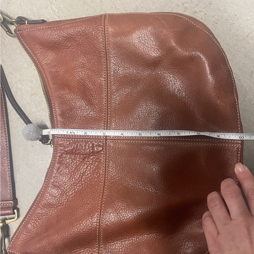 MARGO Cognac / Caramel / Camel Genuine Leather Hobo Bag Purse - Picture 15 of 16